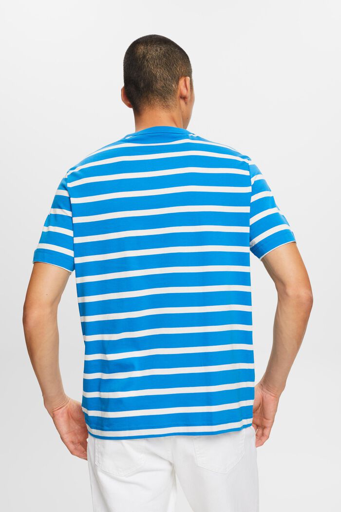 Randig T-shirt i bomullsjersey, BLUE, detail image number 3