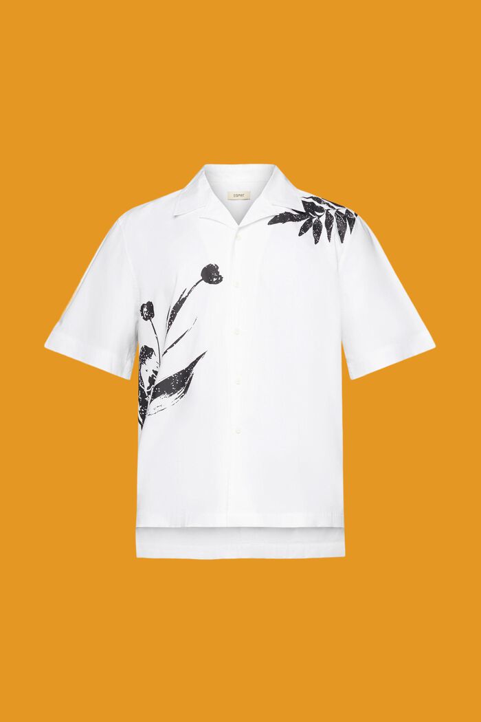 Skjorta med stort blomtryck, WHITE, detail image number 6