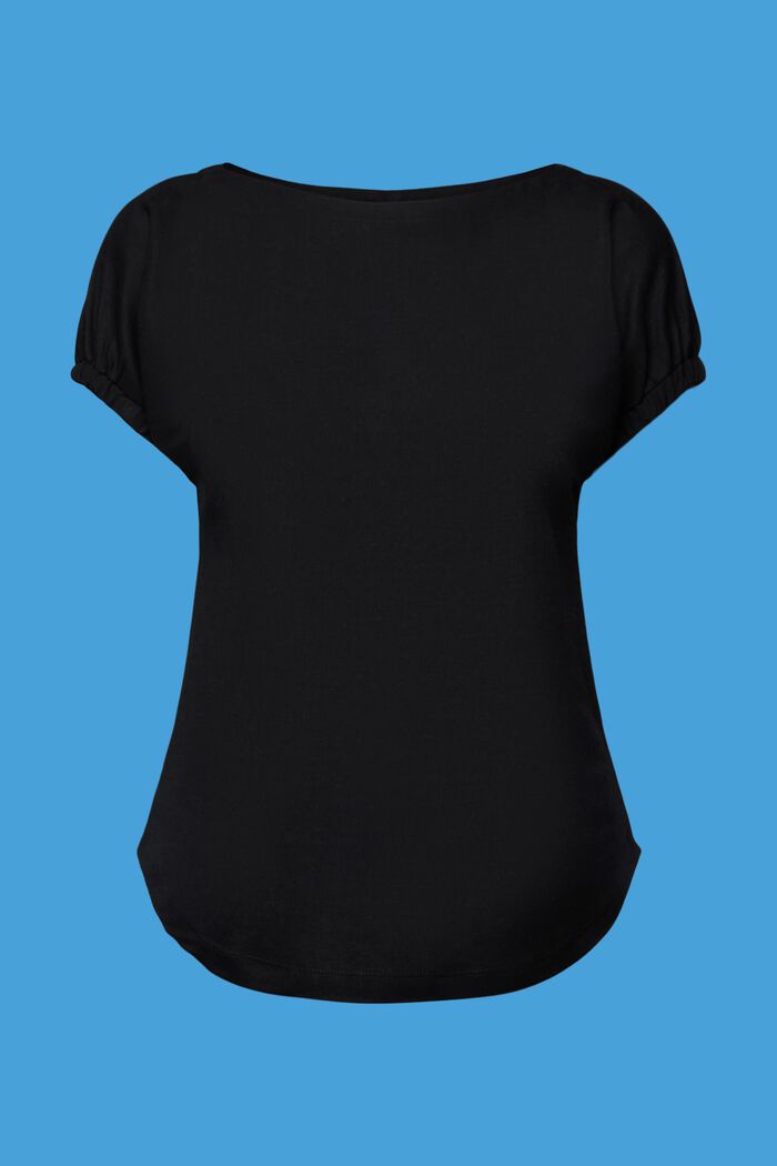 T-shirt med elastisk ärm, BLACK, detail image number 6