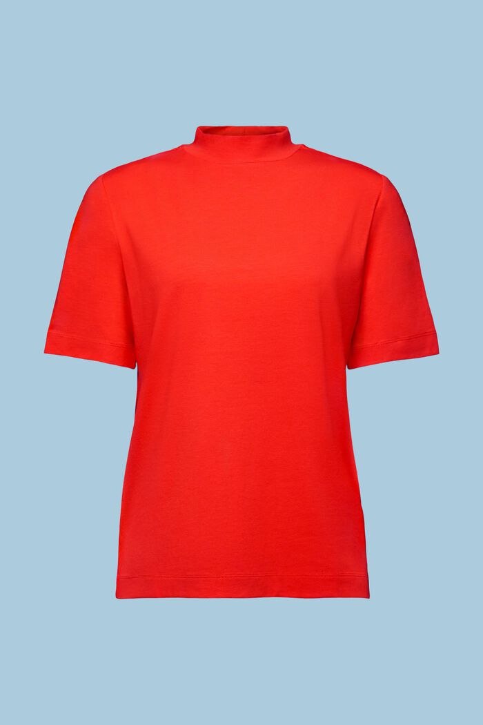 T-shirt i jersey med halvpolokrage, RED, detail image number 6