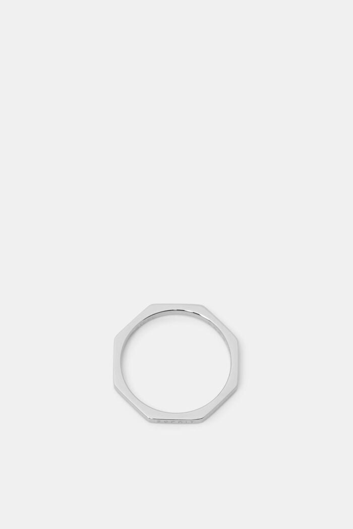 Kantig ring, rostfritt stål, SILVER, overview