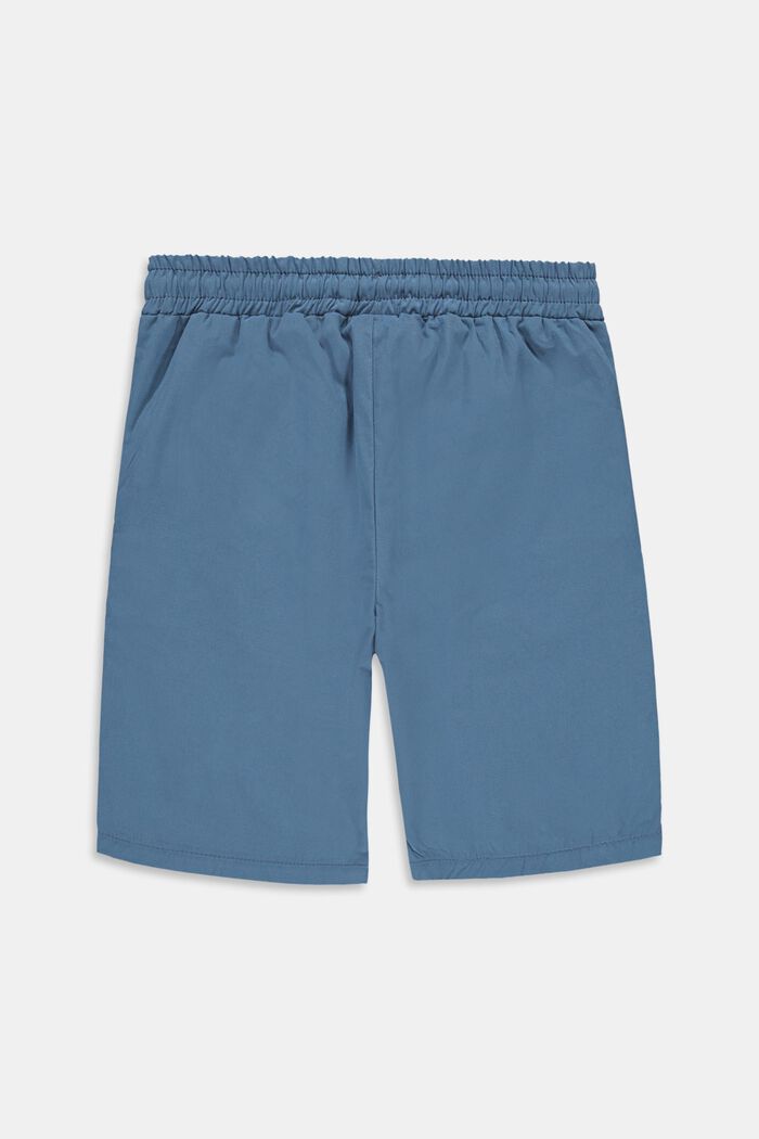 Shorts med randiga detaljer, 100% bomull, GREY BLUE, detail image number 1