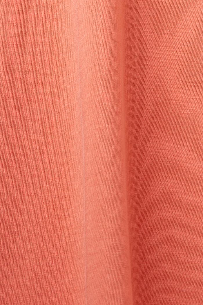 T-shirt med sydd logotyp, 100% bomull, CORAL RED, detail image number 6