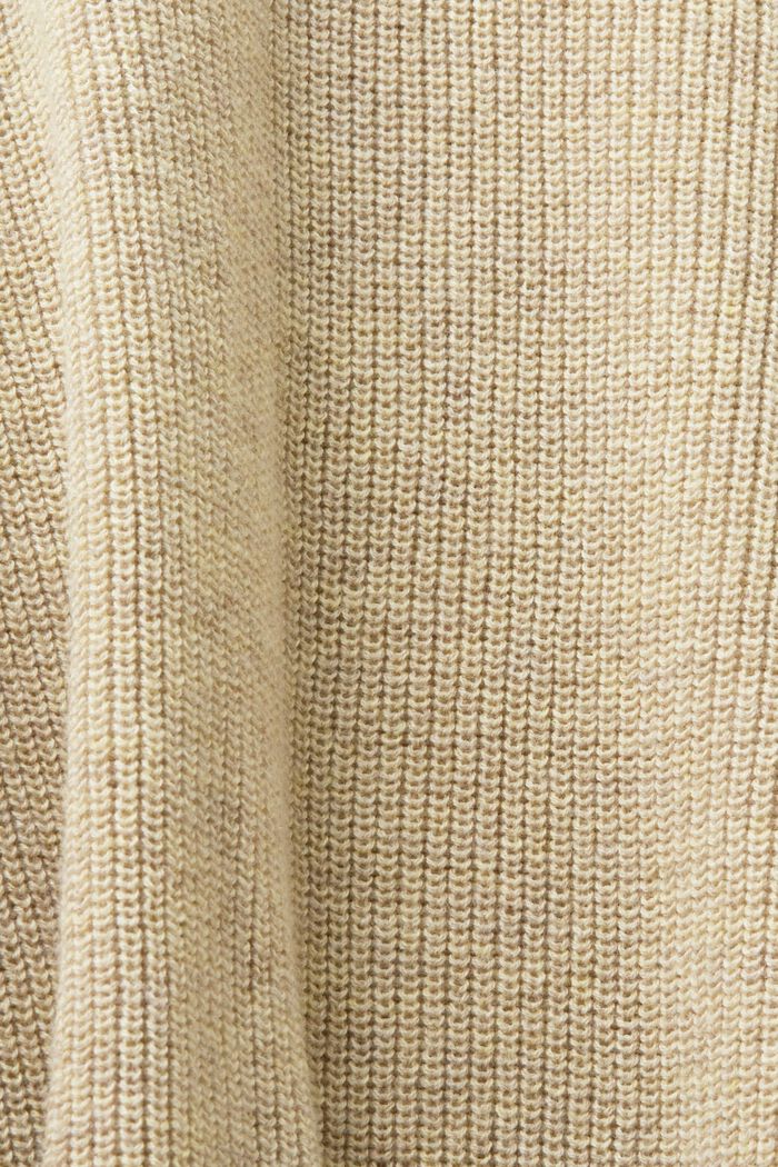 Ribbstickad tröja med fladdermusärm, SAND, detail image number 4
