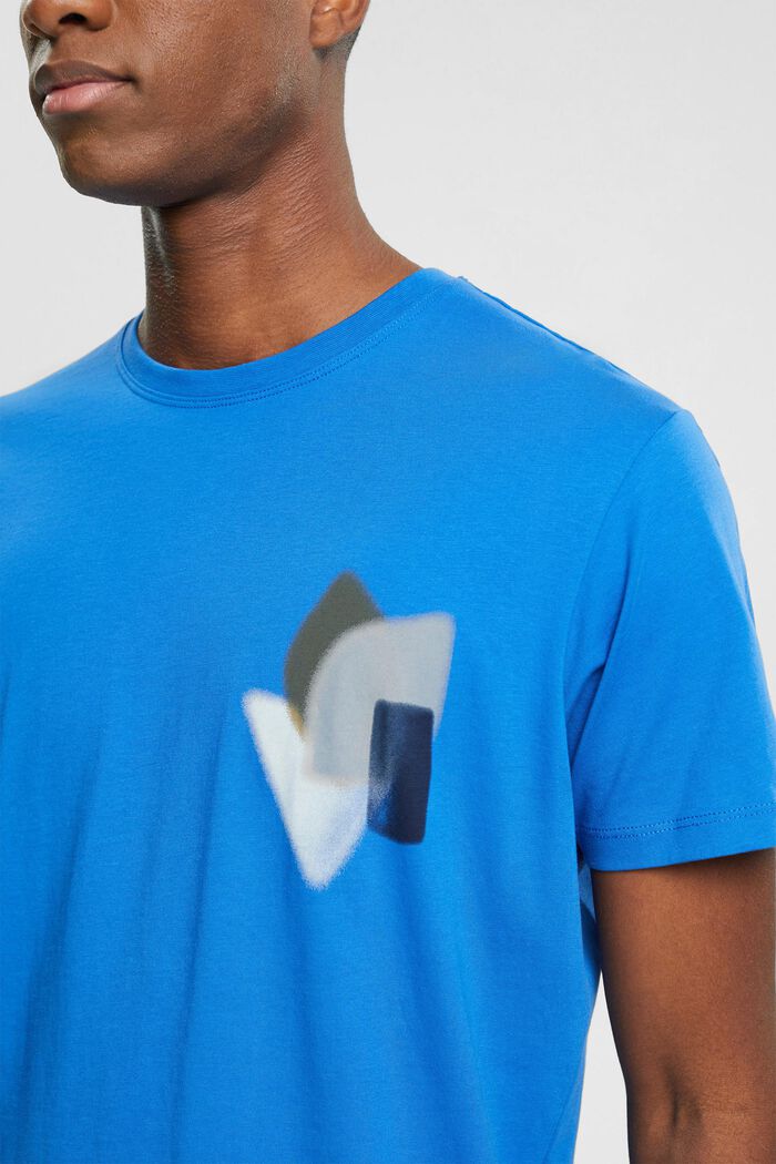 T-shirt med tryck på bröstet, BLUE, detail image number 0