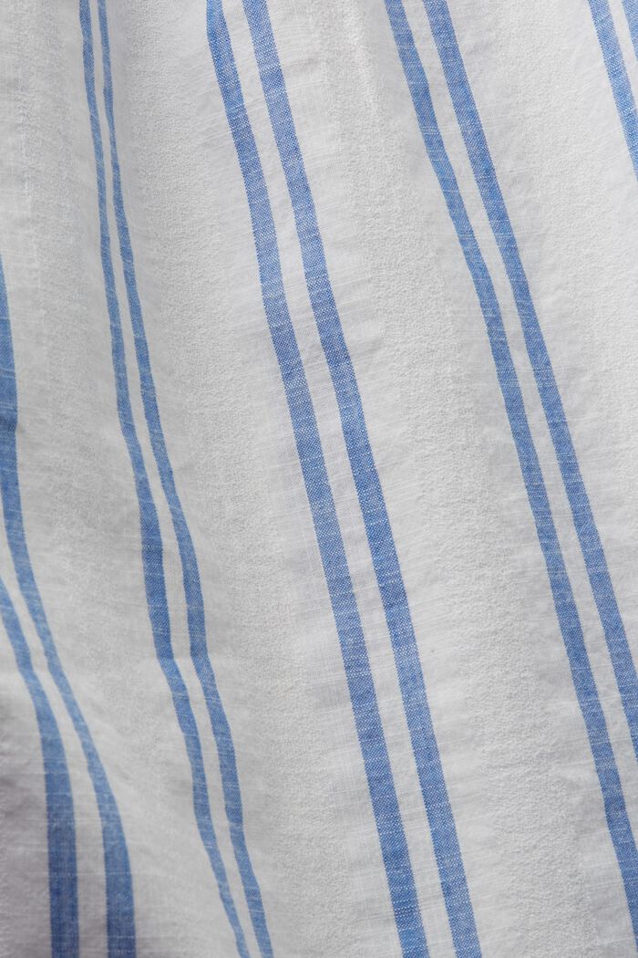 Randig kortärmad blus, 100 % bomull, OFF WHITE, detail image number 4