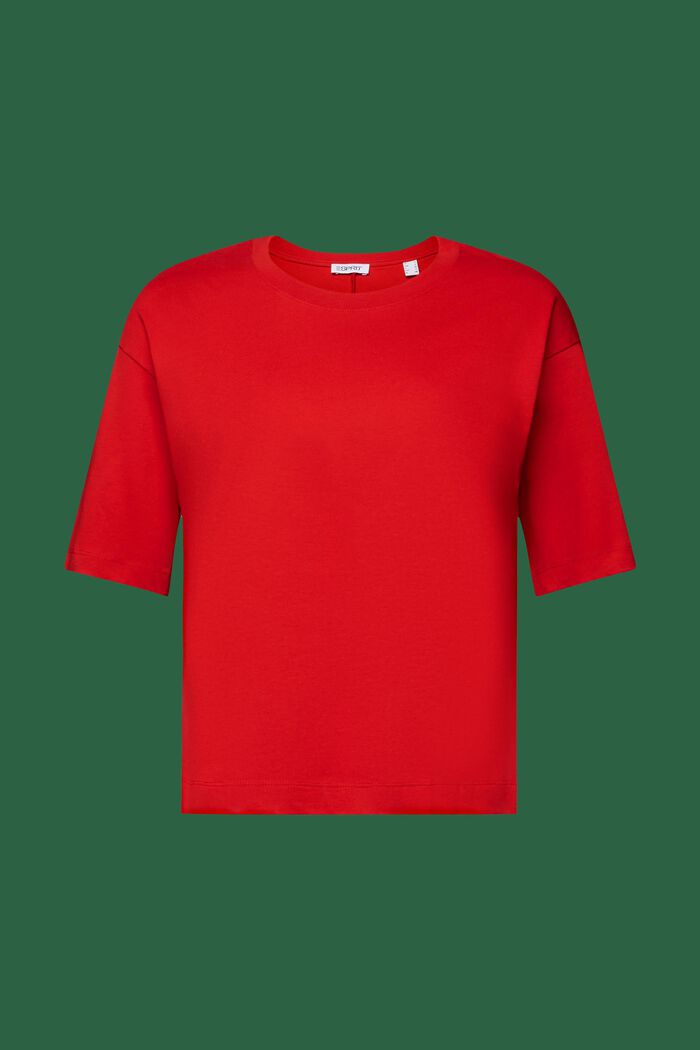 Figursydd T-shirt med rund ringning, DARK RED, detail image number 6