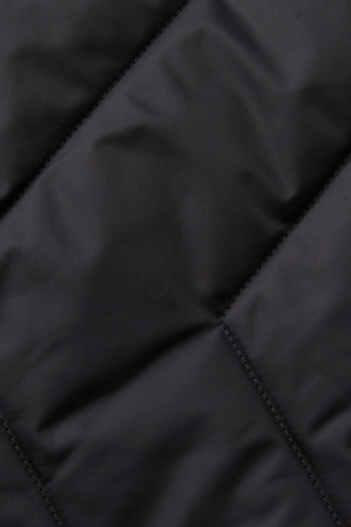 Återvunnet: quiltad lätt jacka, BLACK, detail image number 4
