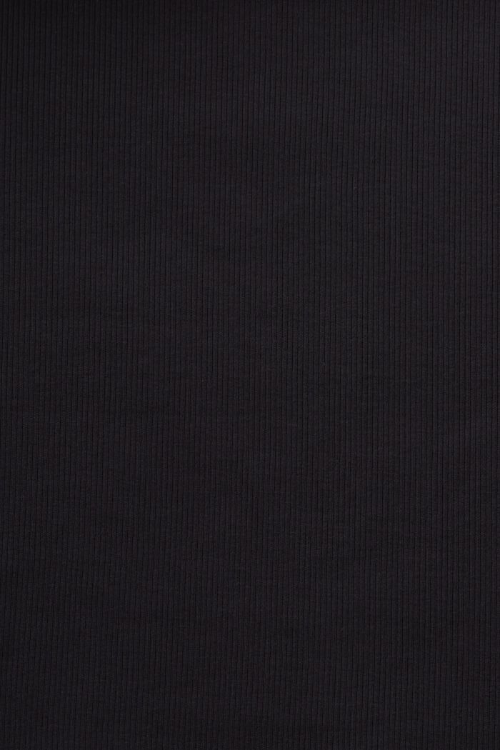 Ribbad kort T-shirt av bomull, BLACK, detail image number 5