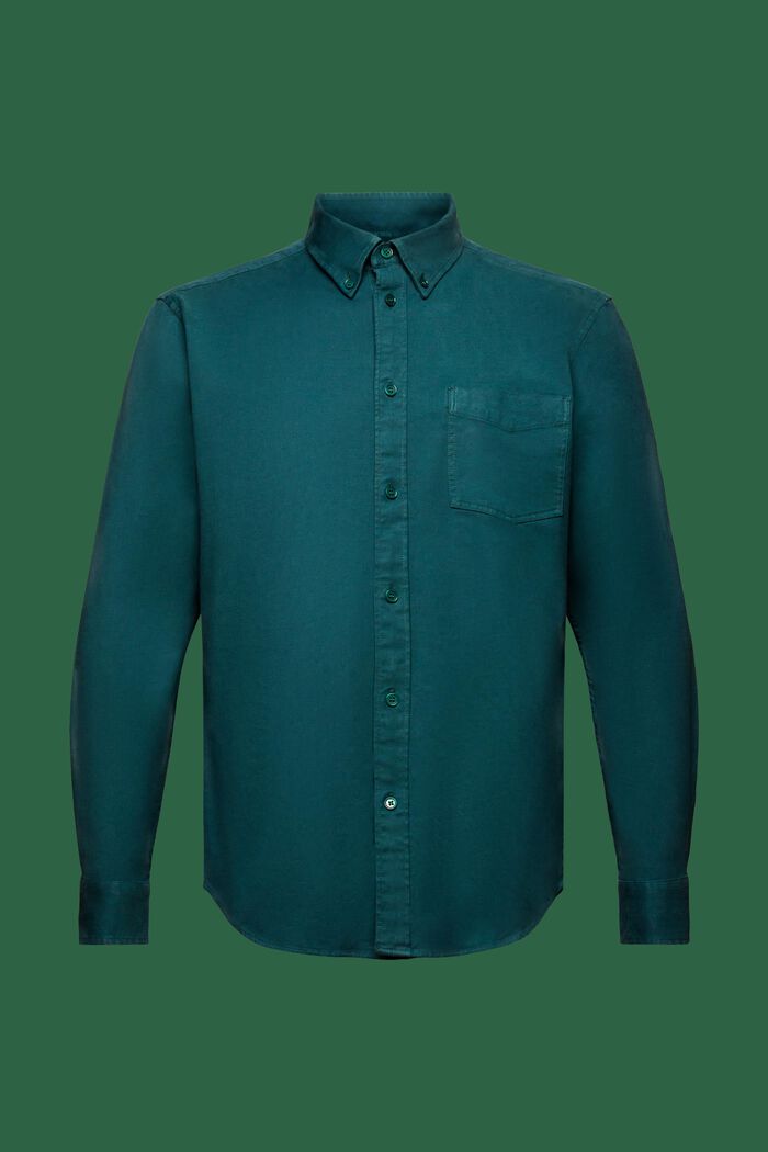 Skjorta i twill med normal passform, EMERALD GREEN, detail image number 7