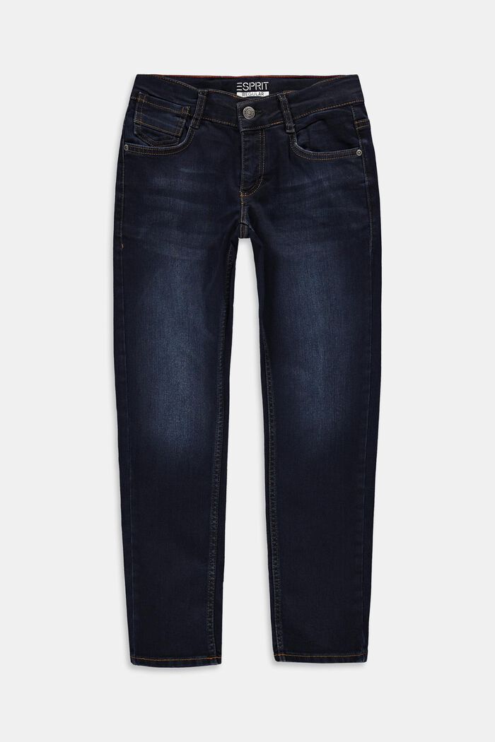 Jeans med reglerbar linning, BLUE DARK WASHED, detail image number 0