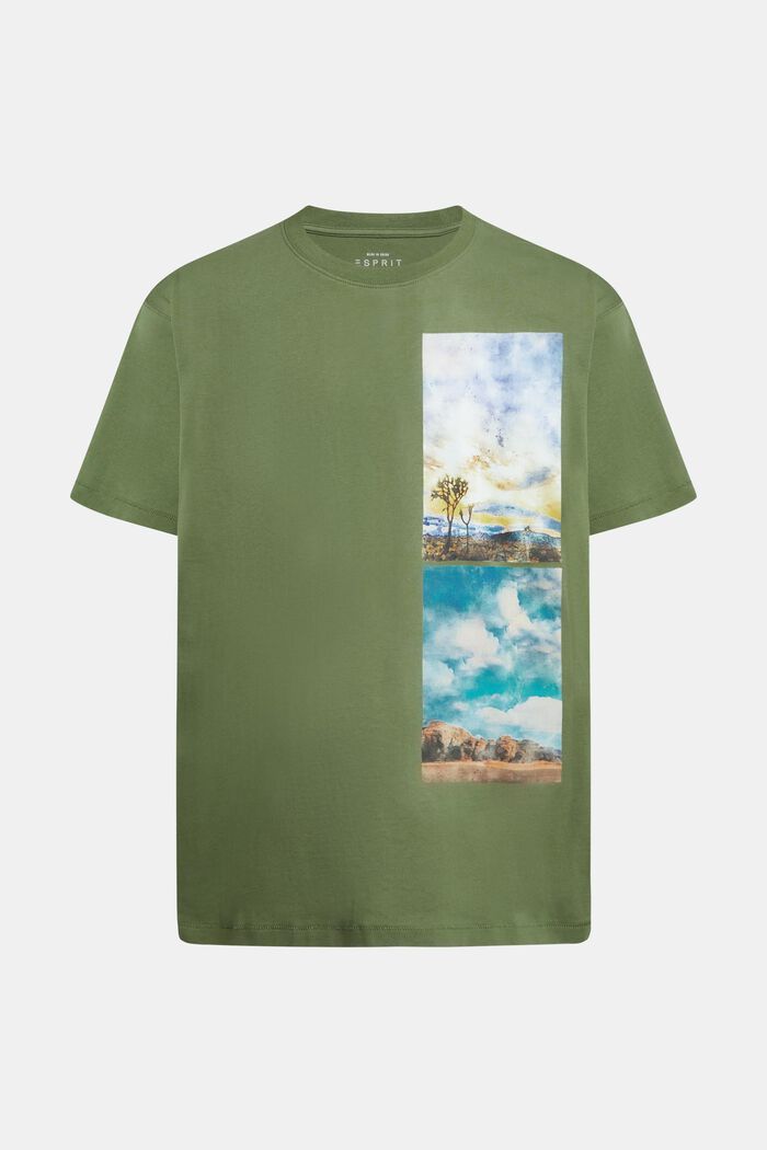 T-shirt med tätt landskapstryck