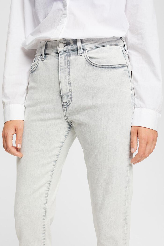 Stretchiga mom-jeans med hög midja, GREY BLEACHED, detail image number 0