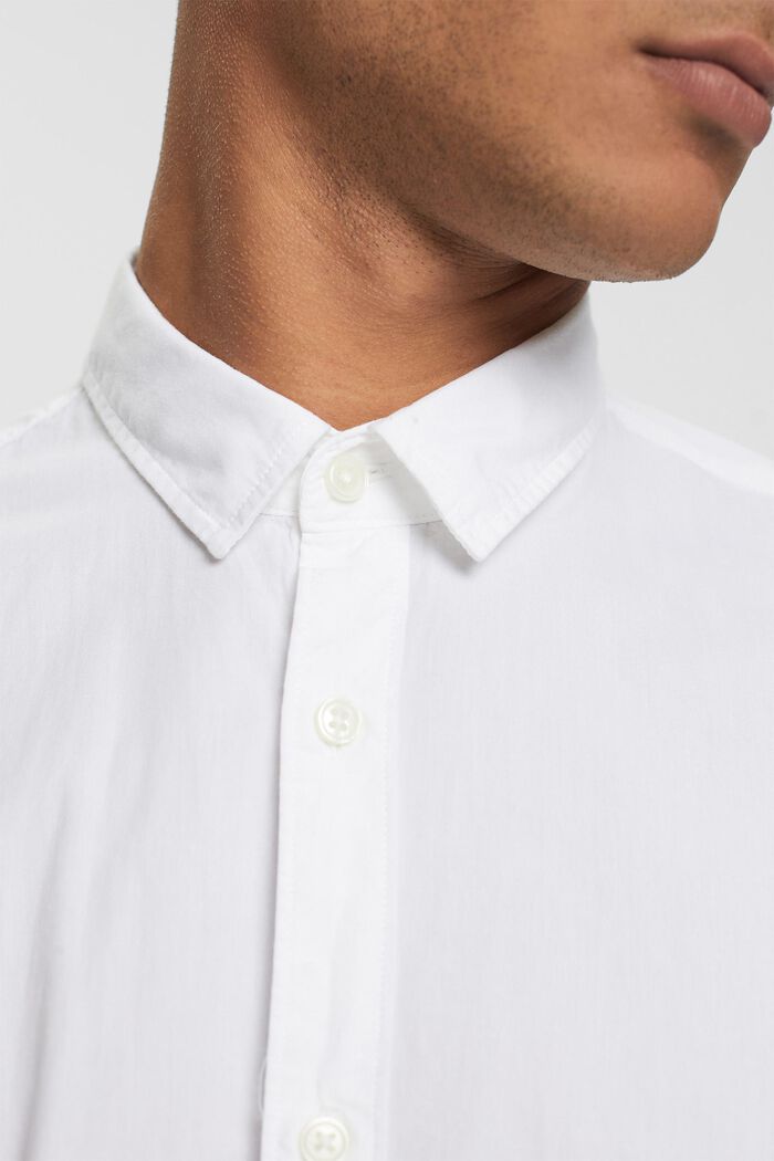 Hållbar bomullsskjorta med smal passform, WHITE, detail image number 0