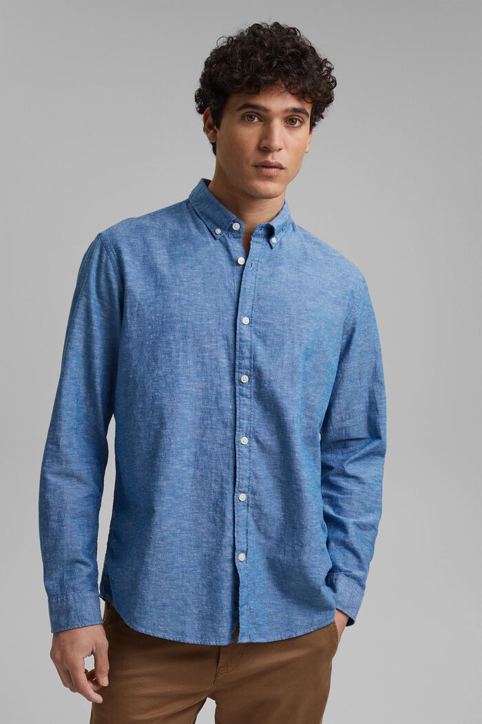 Linne/ekologisk bomull: button-down-skjorta