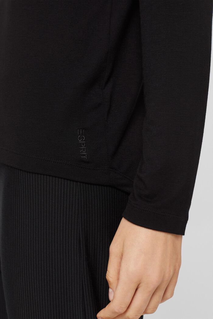Pyjamas-T-shirt i LENZING™ ECOVERO™, BLACK, detail image number 3
