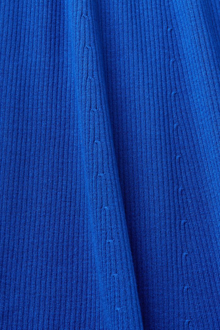 Ribbad midiklänning utan ärmar, BRIGHT BLUE, detail image number 5