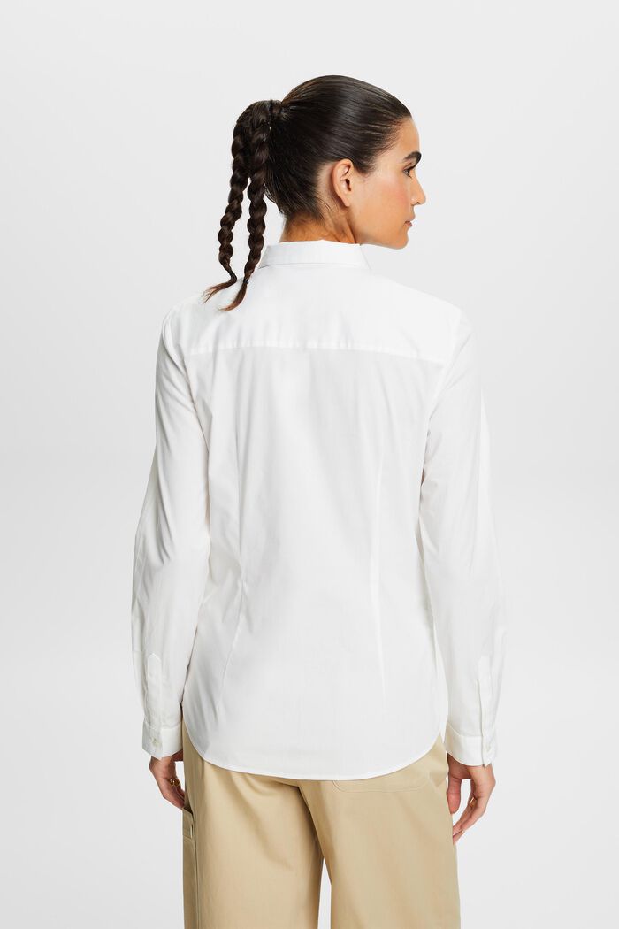 Långärmad poplinskjorta, WHITE, detail image number 4
