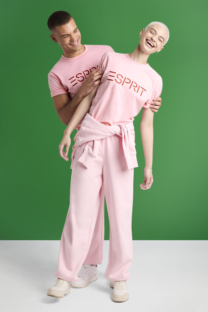 T-shirt i bomullsjersey med logo, unisexmodell, LIGHT PINK, detail image number 4
