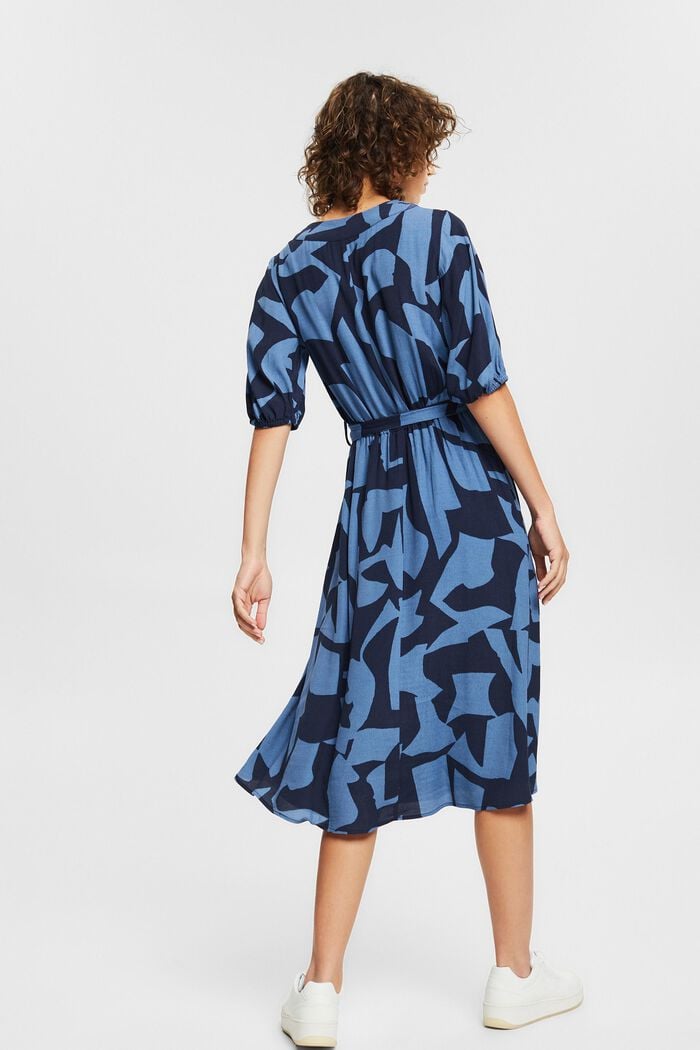 Midiklänning med mönster, LENZING™ ECOVERO™, GREY BLUE, detail image number 2