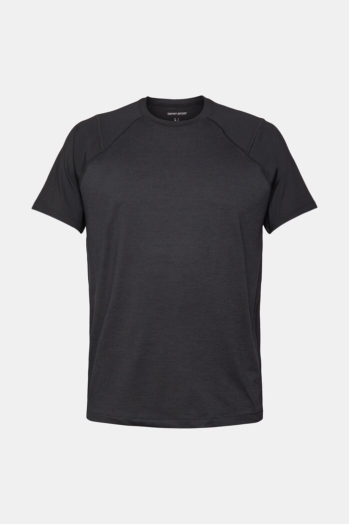 Tränings-T-shirt, BLACK, overview