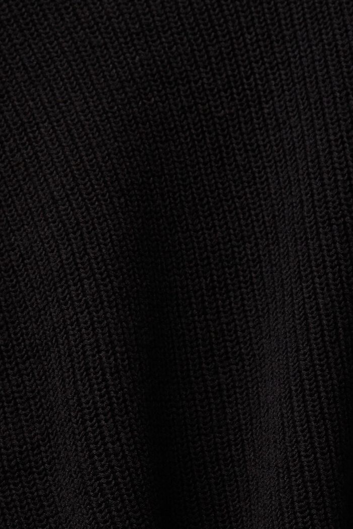 Stickad tröja med halvpolokrage, BLACK, detail image number 6