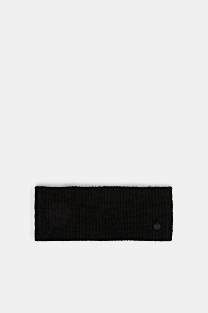 Ribbstickat pannband, BLACK, detail image number 0