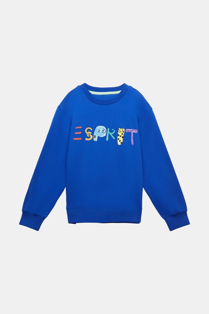 Sweatshirt i bomull med logo, BRIGHT BLUE, detail image number 1