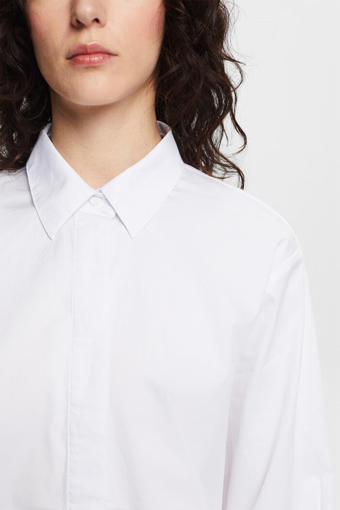 Skjortblus med ledig passform, WHITE, detail image number 3
