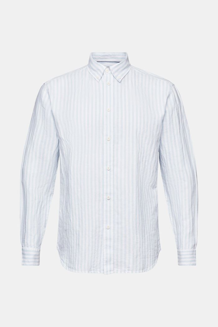 Randig skjorta i bomullspoplin, LIGHT BLUE, detail image number 5