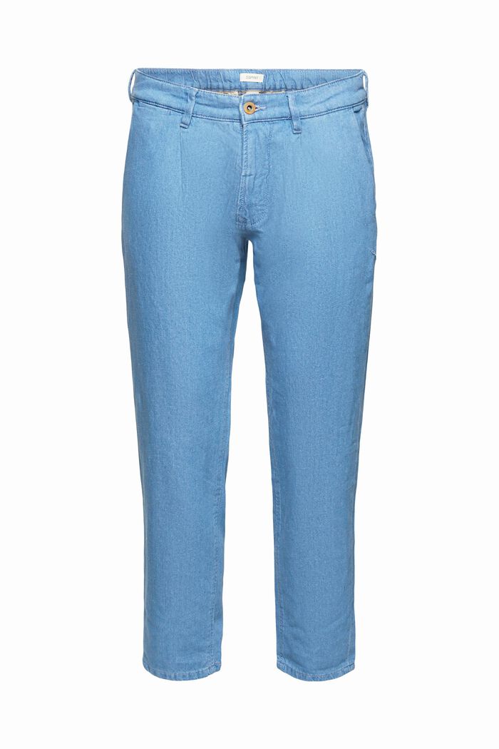 Med hampa: jeans i tunn denim, BLUE LIGHT WASHED, detail image number 5