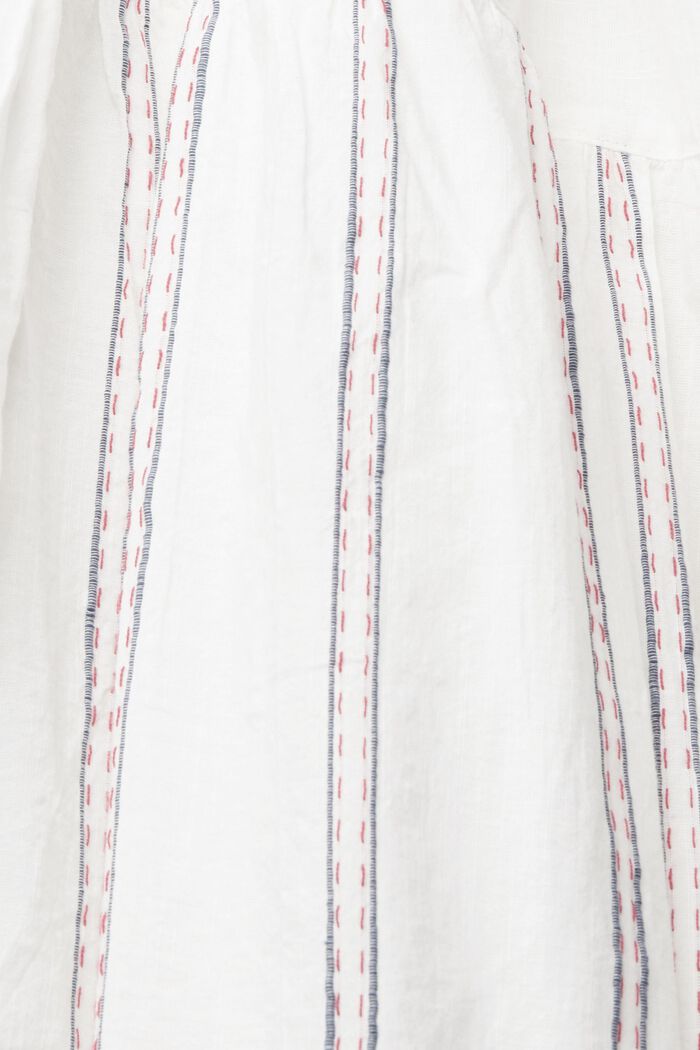 Midiklänning med broderade ränder, OFF WHITE, detail image number 4
