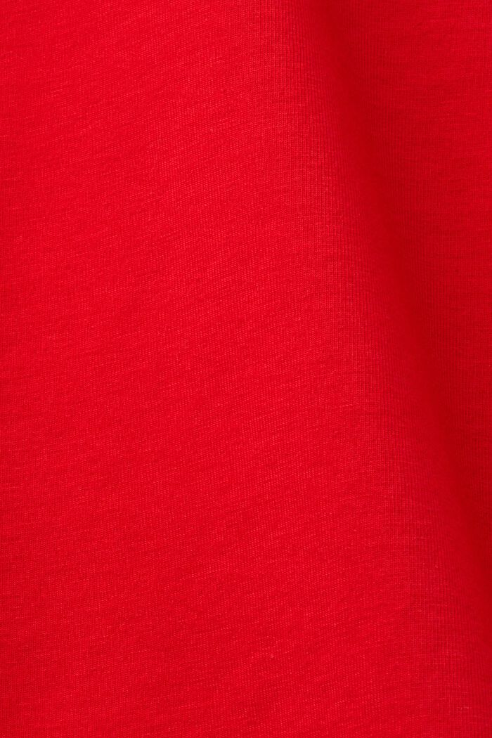 Croppad t-shirt med glitterband, RED, detail image number 5