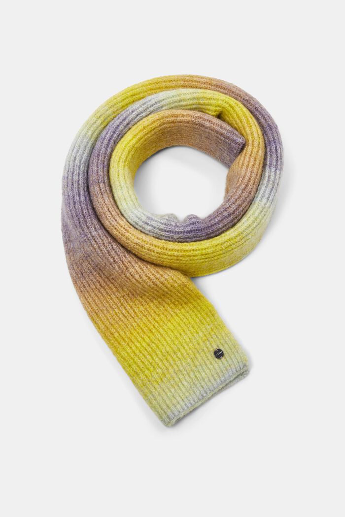 Flerfärgad stickad halsduk med ull