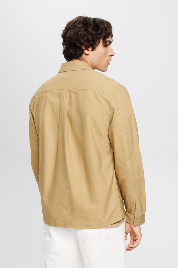 Skjortjacka med fickor med lock, KHAKI BEIGE, detail image number 3