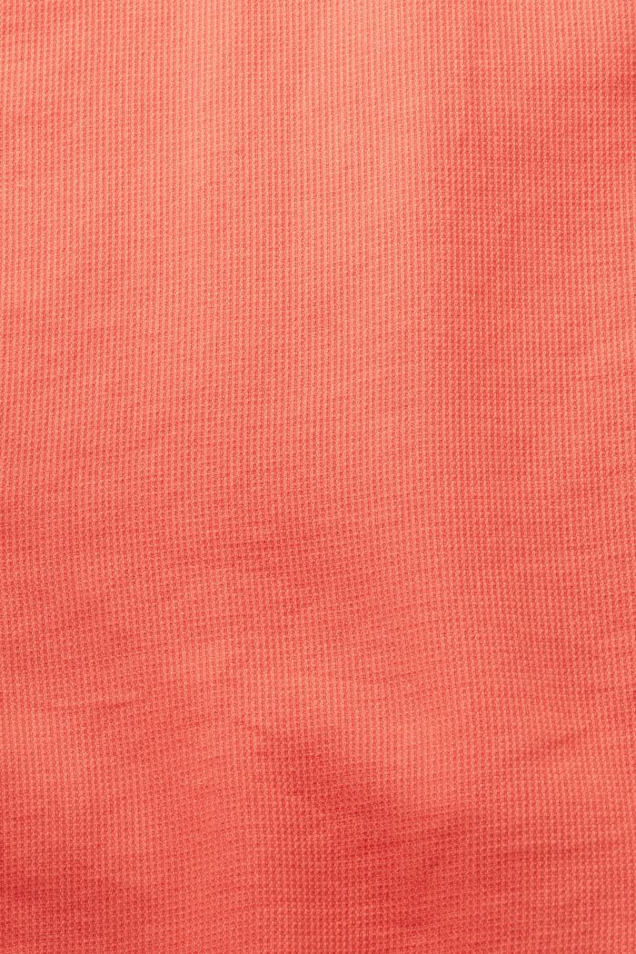 Strukturerade skjorta med smal passform, 100% bomull, CORAL RED, detail image number 5