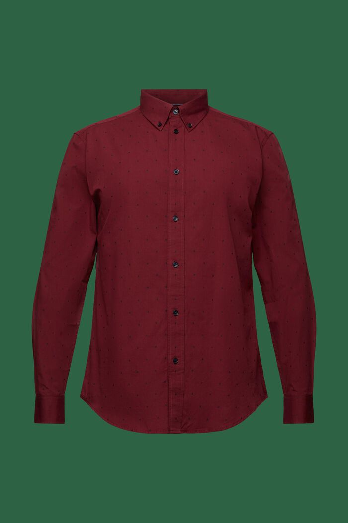 Broderad skjorta i bomull med smal passform, GARNET RED, detail image number 6