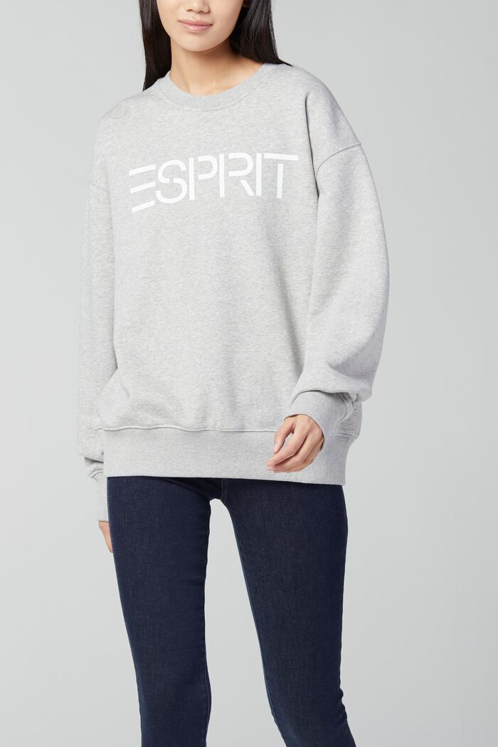 Sweatshirt med logotryck i unisexmodell, LIGHT GREY, detail image number 2