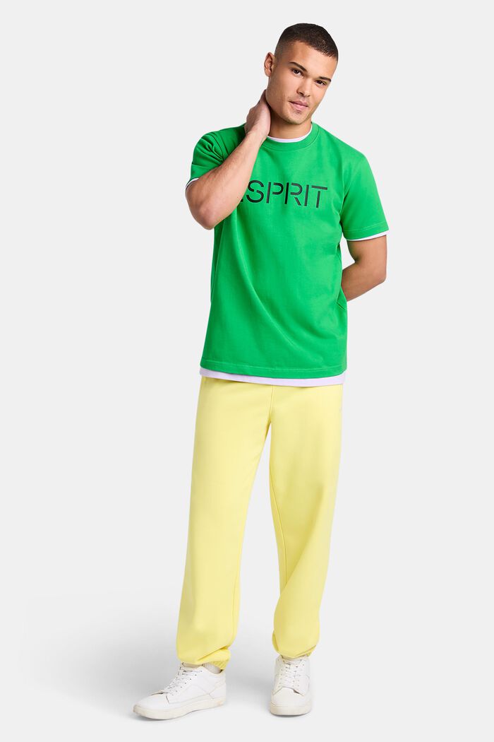 T-shirt i bomullsjersey med logo, unisexmodell, GREEN, detail image number 1