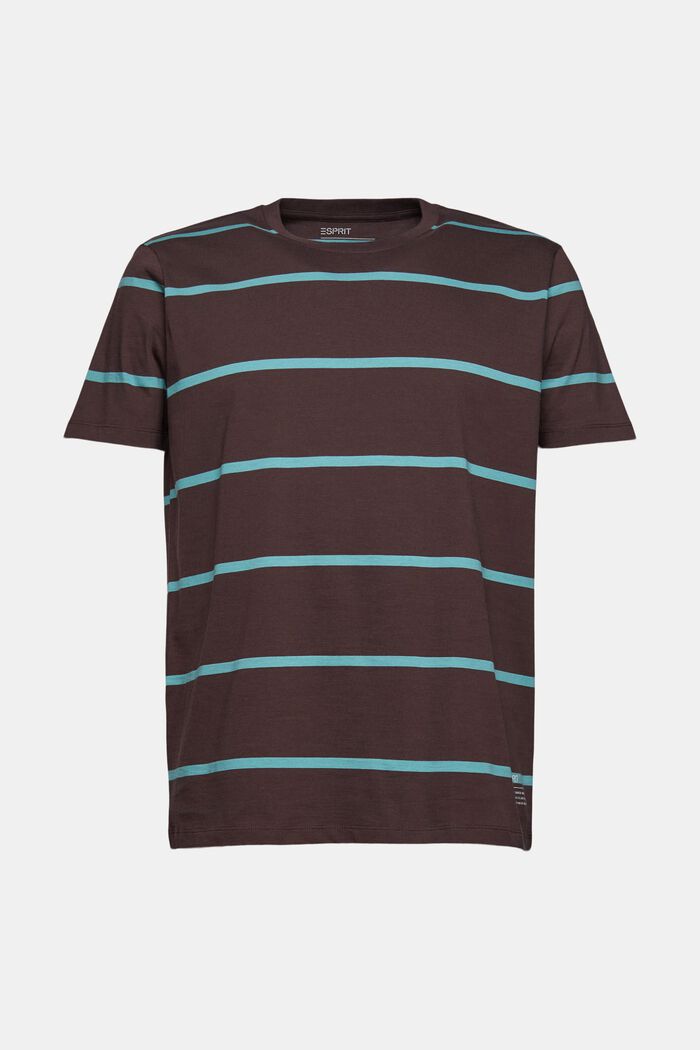 Jersey-T-shirt i 100% bomull, DARK BROWN, overview