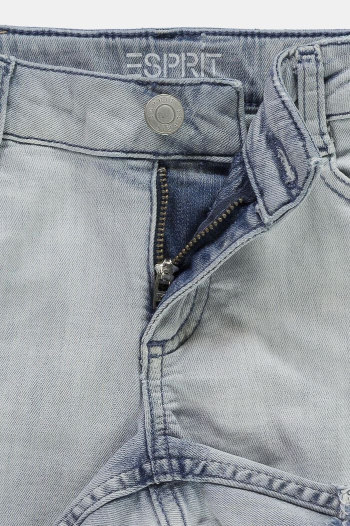 Återvunnet material: Jeansshorts med reglerbar linning, BLUE BLEACHED, detail image number 2