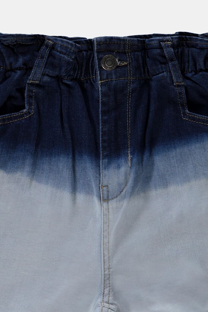 Tvåfärgade jeansshorts, BLUE BLEACHED, detail image number 2