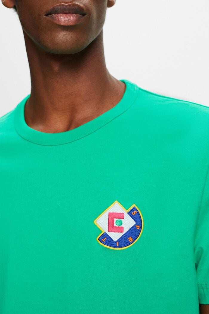Grafisk t-shirt med logo, GREEN, detail image number 1