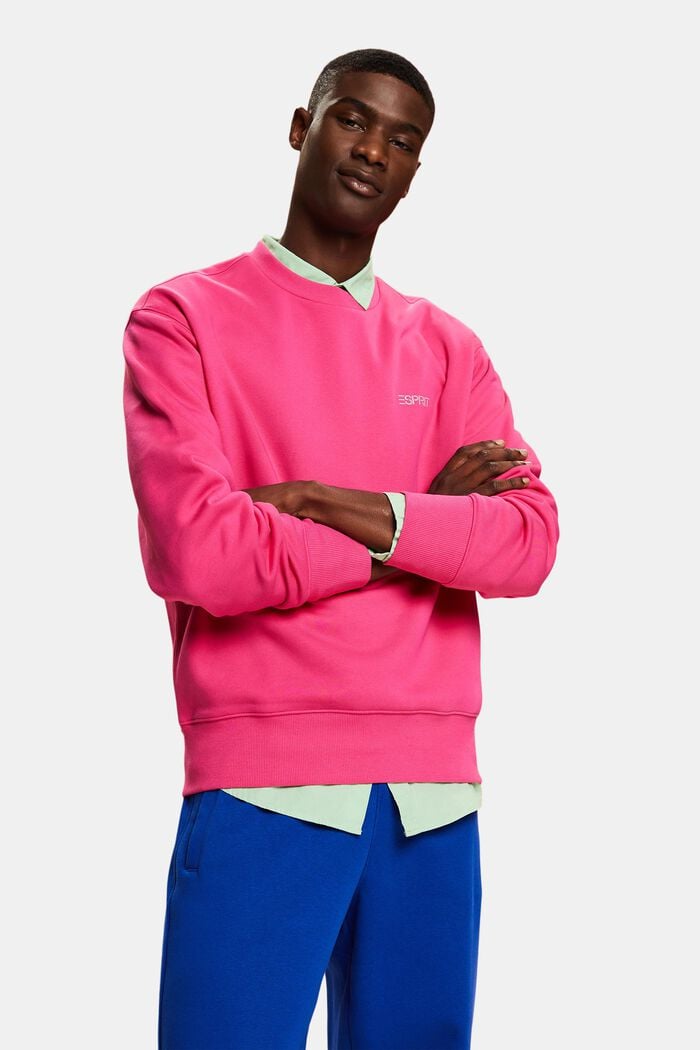 Sweatshirt i fleece med logo, unisexmodell, PINK FUCHSIA, detail image number 4