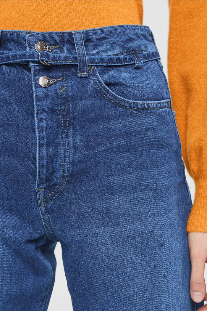Dad-jeans med hög midja och matchande skärp, BLUE MEDIUM WASHED, detail image number 2