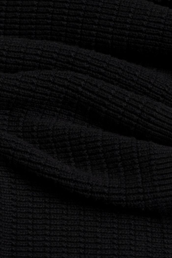 Stickad tröja i texturerad bomull, ANTHRACITE, detail image number 5