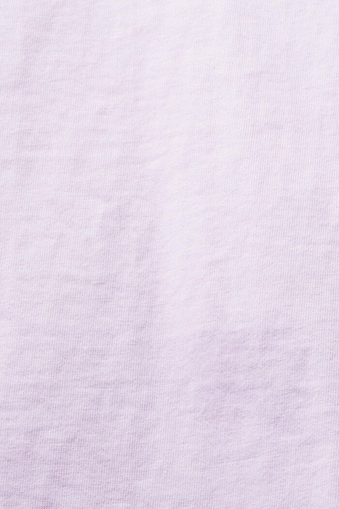 T-shirt med kort ärm i olika material, LAVENDER, detail image number 4