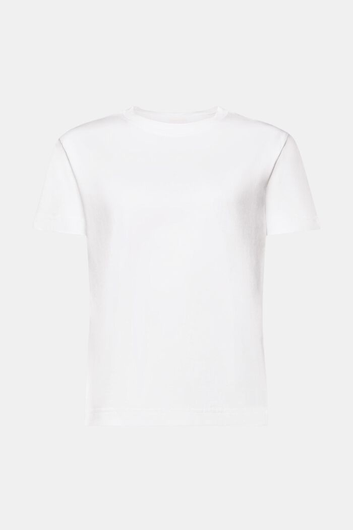 T-shirt i pimabomull med rund ringning, WHITE, detail image number 6
