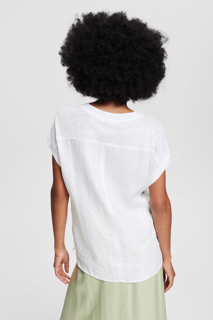 T-shirt i 100% linne, WHITE, detail image number 3