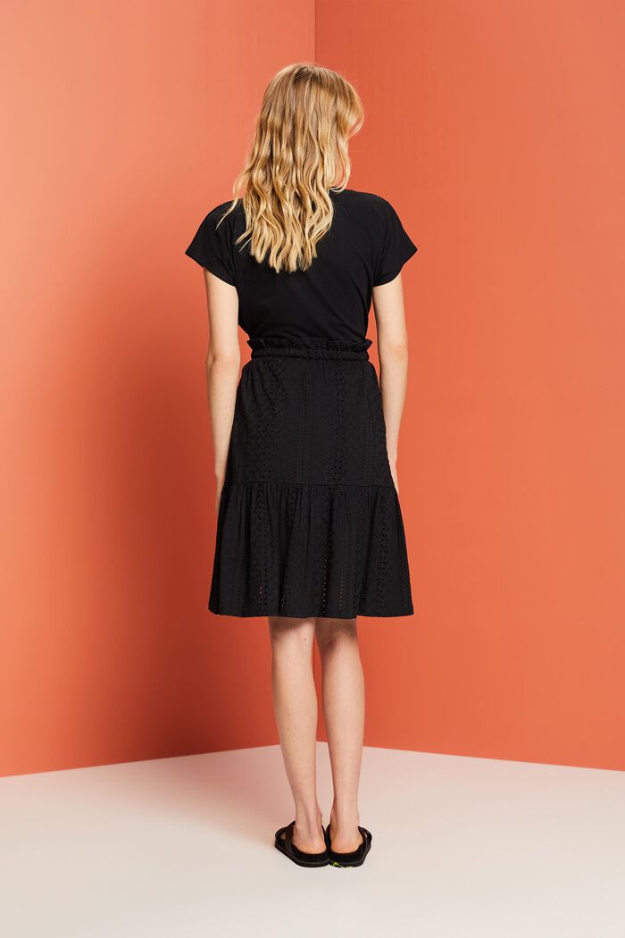 Broderad kjol, LENZING™ ECOVERO™, BLACK, detail image number 3